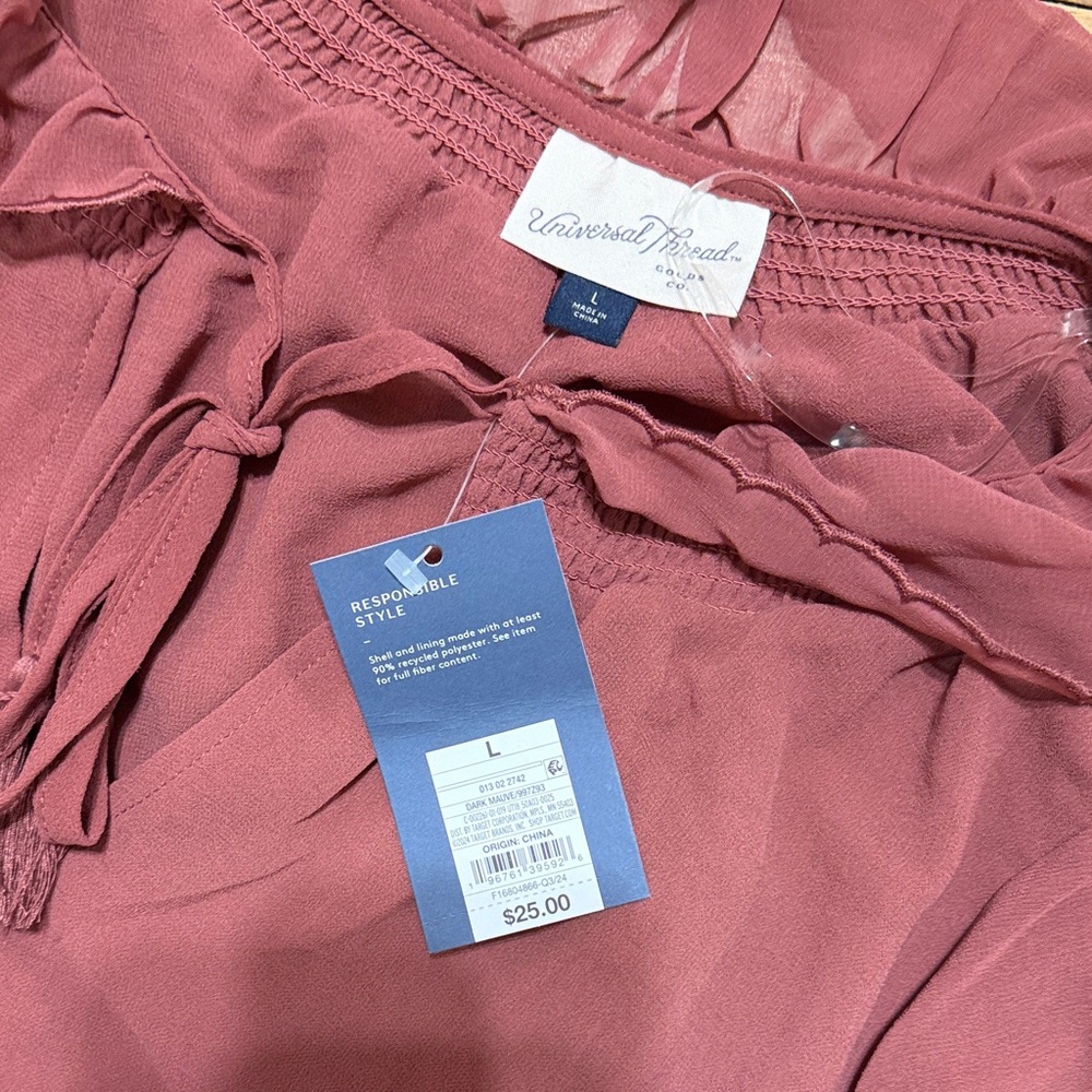 Universal Thread Dusty Rose Ruffle Blouse - Picture 2 of 2